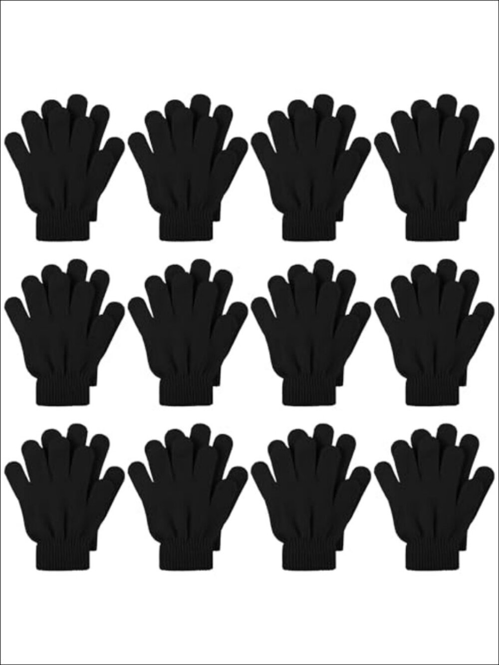 Kids Knit Magic Gloves Acrylic Cotton Stretchy Winter Warm